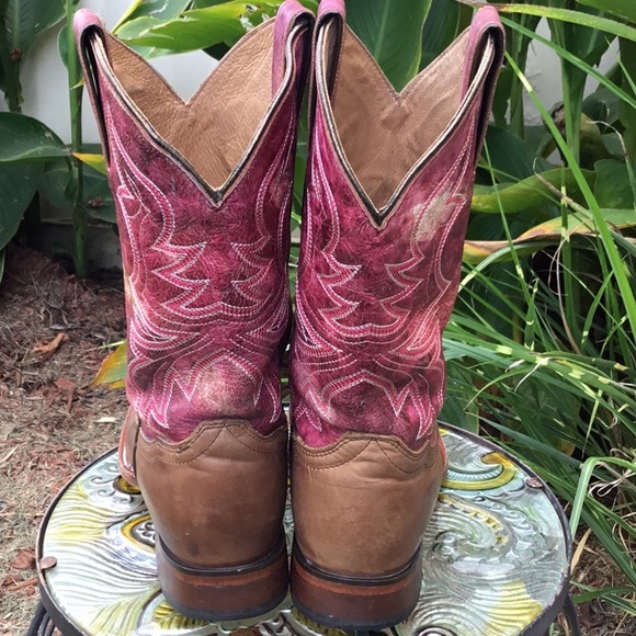 Shyanne Women’s Stryke Square Toe Brown & Pink Western Boots - Picture 7 of 16